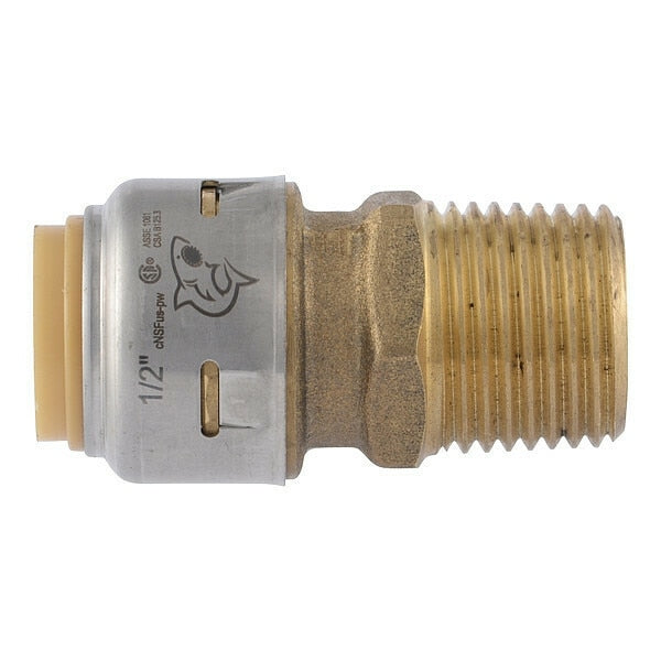 Push-Fit Adapter, Straight Male, 250 psi