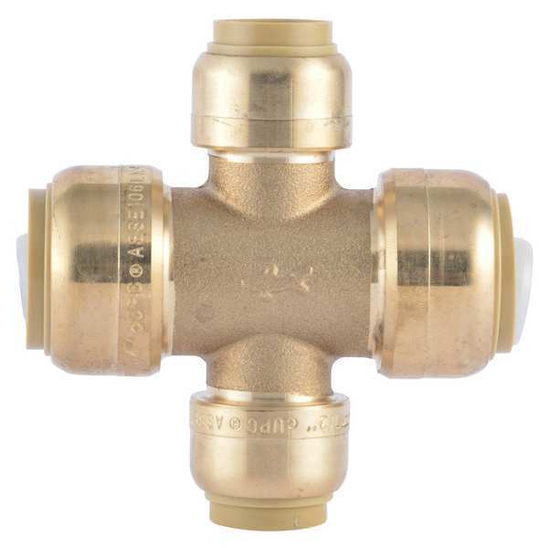 Push to Connect Cross, Brass, 3