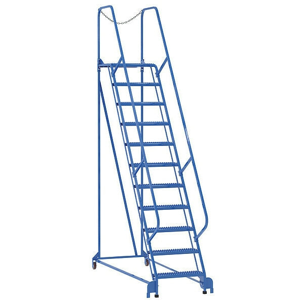 140 H Steel Maintenance Ladder - 11 Step Grip-Strut, 11 Steps
