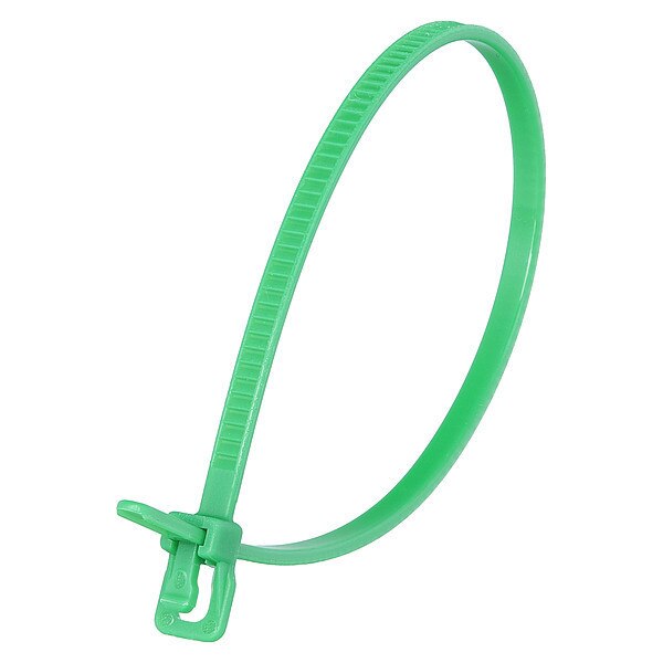 Releasable Cable Tie, Green, 0.09