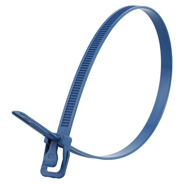 Releasable Tie, Blue, Nylon, PK50