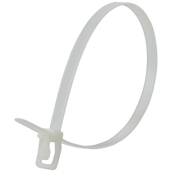 Releasable Tie, Natural, Nylon, PK100