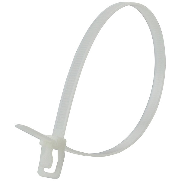 Releasable Tie, Natural, Nylon, PK20