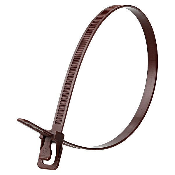 Releasable Tie, Brown, Nylon, PK20