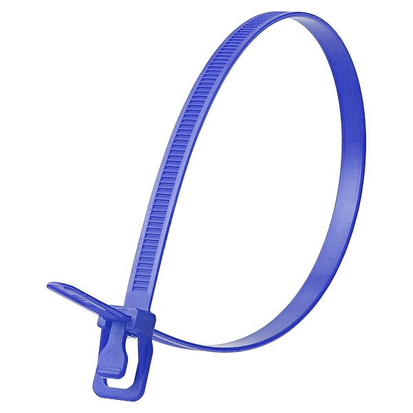 Releasable Tie, Blue, Nylon, PK100