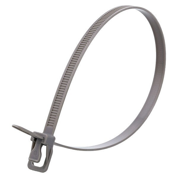 Releasable Tie, Gray, Nylon, PK20