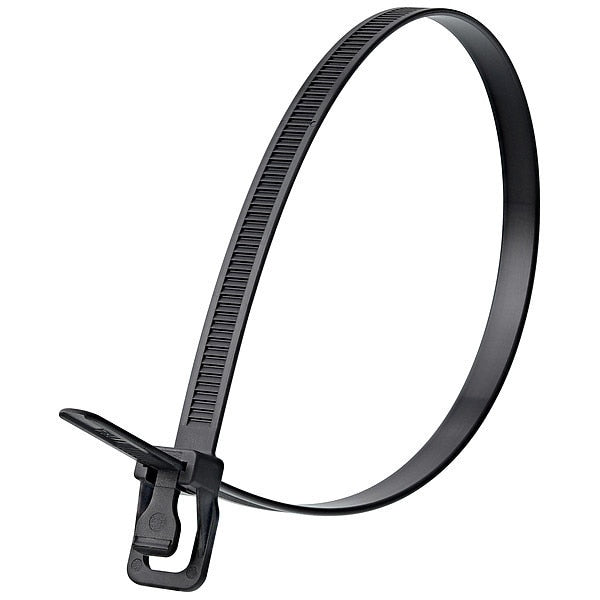 Releasable Tie, UV Black, Nylon, PK100