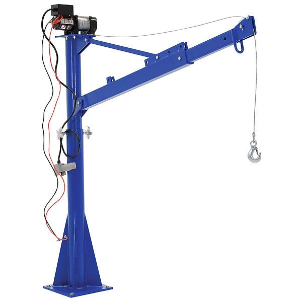 Davit Crane, 43.06 in to 66.75 in Reach, 47-1/8 in to 73-5/16 in Lift Range, Blue
