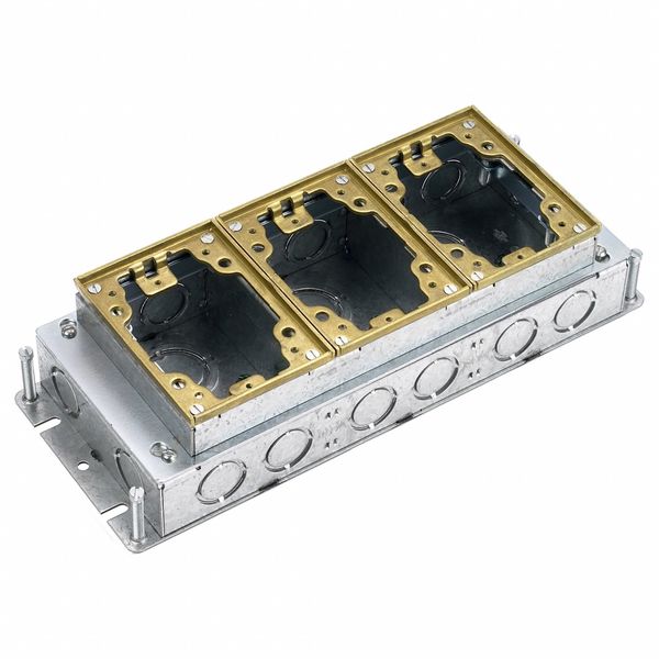 Floor Box, Brass/Steel, Rectangular
