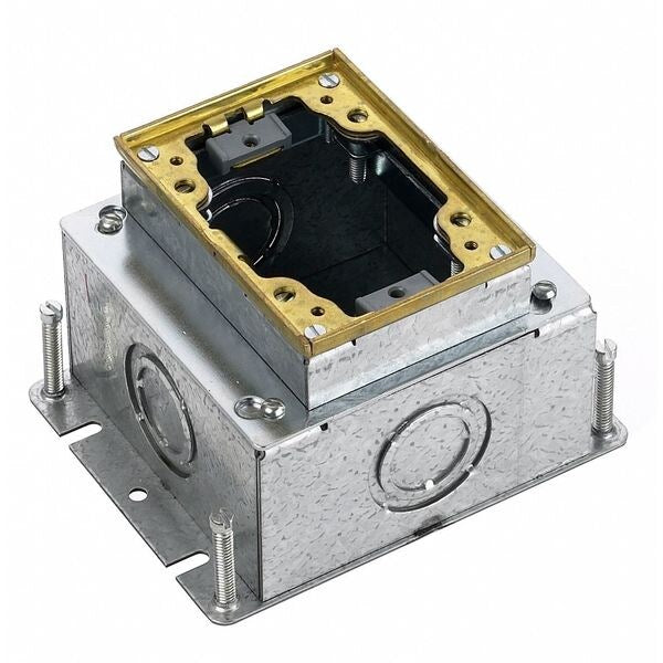 Floor Box, Brass/Steel, Rectangular