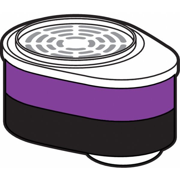 Combination Cartridge/Filter, Bayonet, OV, P100, Black, Magenta, 2 PK, NIOSH 42 CFR 84