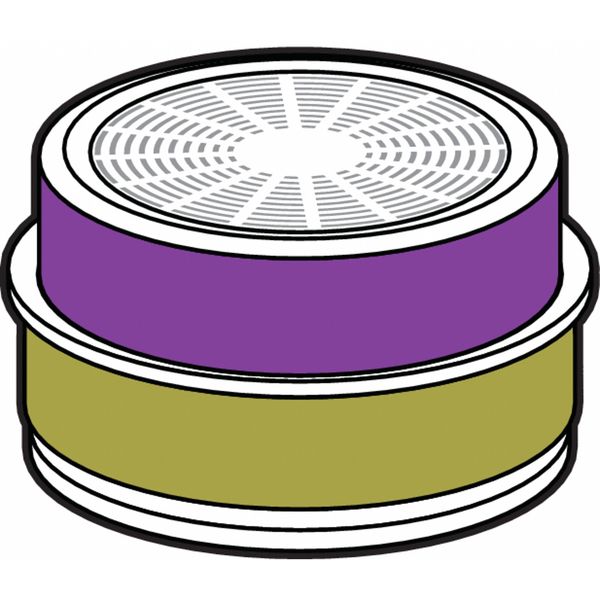 Combination Cartridge/Filter, Threaded, OV, CL, HC, SD, HF, CD, FM, AM, MA, P100, Magenta, Olive