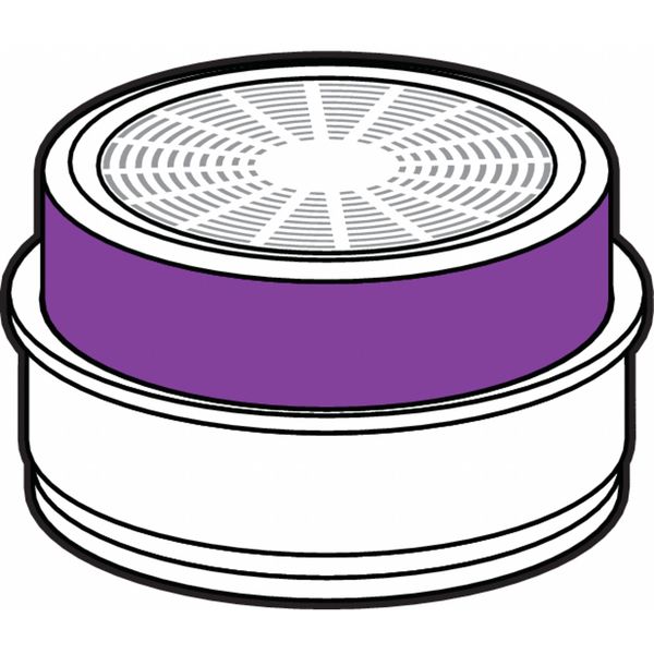 Combination Cartridge/Filter, Threaded, CL, SD, CD, HC, P100, Magenta, White, 6 PK, NIOSH