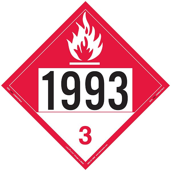 DOT Container Placard, Message 1993, PK25