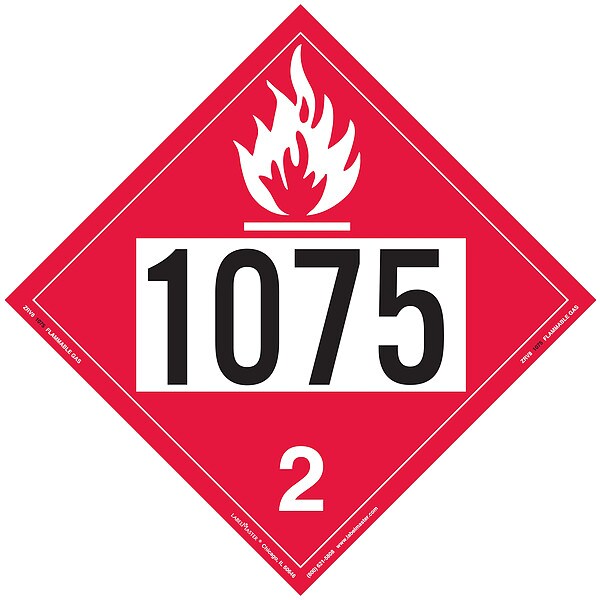 DOT Container Placard, Message 1075, PK25