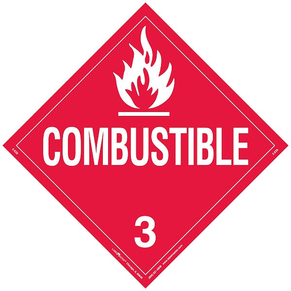 DOT Container Placard, Vinyl, PK25