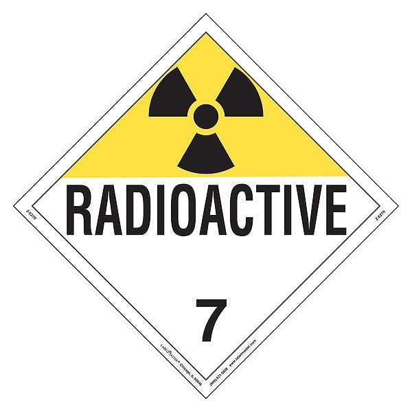 DOT Container Placard, Vinyl, PK25