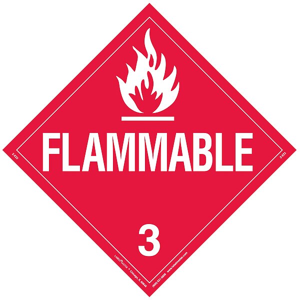 DOT Container Placard, Vinyl, PK25