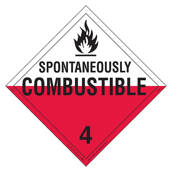 DOT Container Placard, Vinyl, PK25