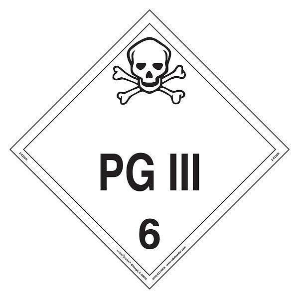 DOT Container Placard, Vinyl, PK25