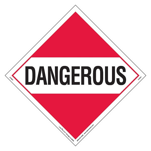 DOT Container Placard, Vinyl, PK25