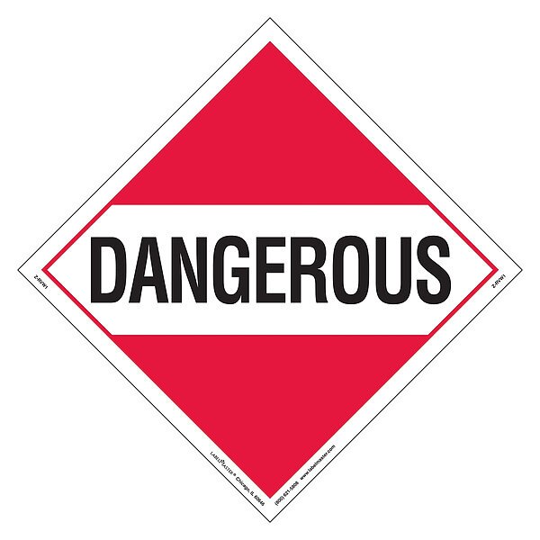 DOT Container Placard, Vinyl, PK25