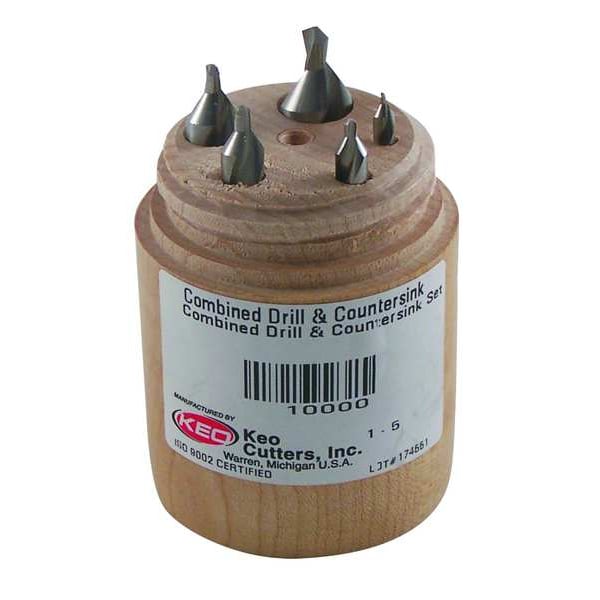Combined Drill & Countersink Set - Plain TiN Coated