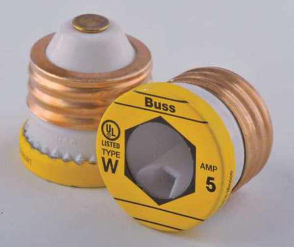 Plug Fuse, Fast Acting, 5A, W Series, 125V AC, Not Rated