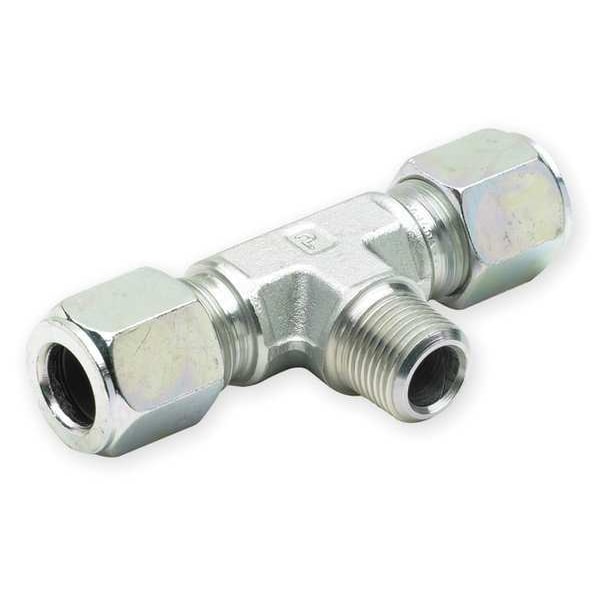 Branch Tee, Zinc Pltd Steel, CompxM, 1/4In