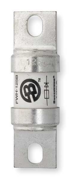 Semiconductor Fuse, Fast Acting, 125 A, FWH-A Series, 500V AC, 500V DC, 3-5/8