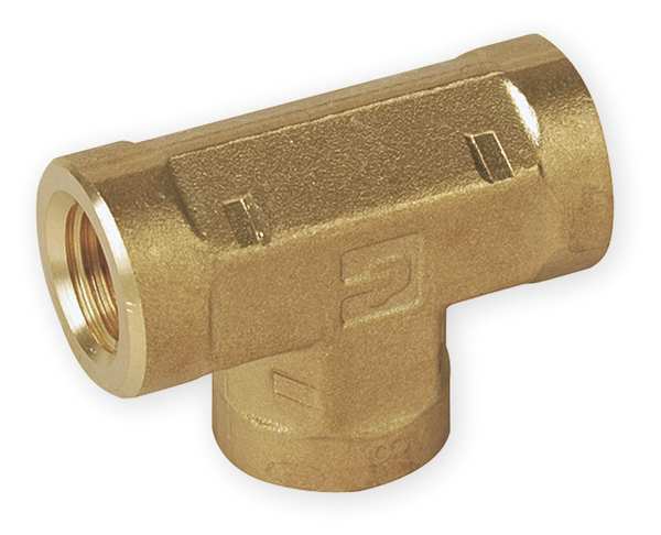 Brass Pipe Fitting, FNPT x FNPT x FNPT, 1/8