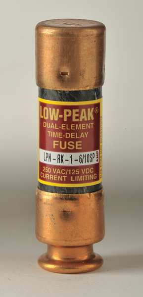 Fuse, Time Delay, 1-6/10A, LPN-RK-SP Series, 250V AC, 125V DC, 2