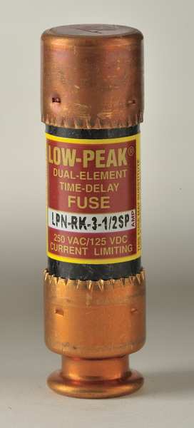 Fuse, Time Delay, 3-1/2A, LPN-RK-SP Series, 250V AC, 125V DC, 2