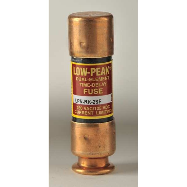 Fuse, Time Delay, 2A, LPN-RK-SP Series, 250V AC, 125V DC, 2