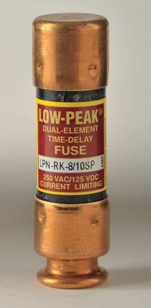 Fuse, Time Delay, 8/10A, LPN-RK-SP Series, 250V AC, 125V DC, 2
