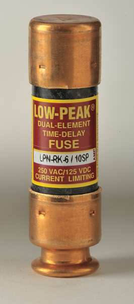 Fuse, Time Delay, 6/10A, LPN-RK-SP Series, 250V AC, 125V DC, 2