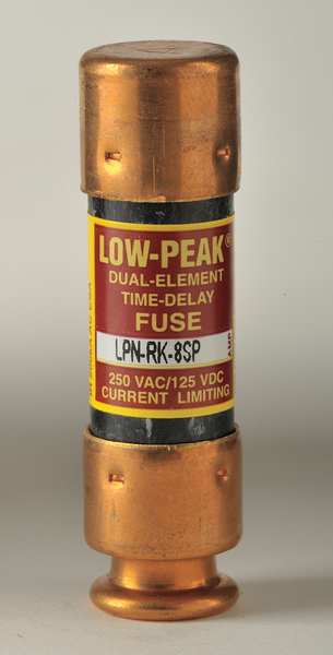 Fuse, Time Delay, 8A, LPN-RK-SP Series, 250V AC, 125V DC, 2