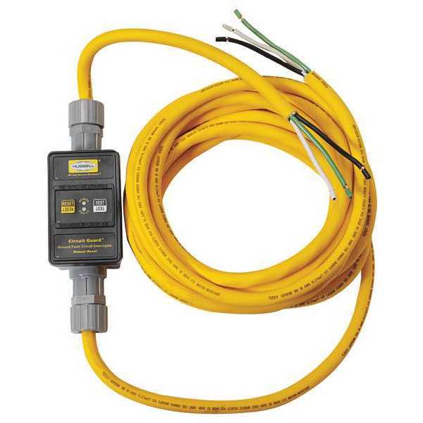 Line Cord GFCI, 6 ft., Ylw, 30A, 120/240VAC