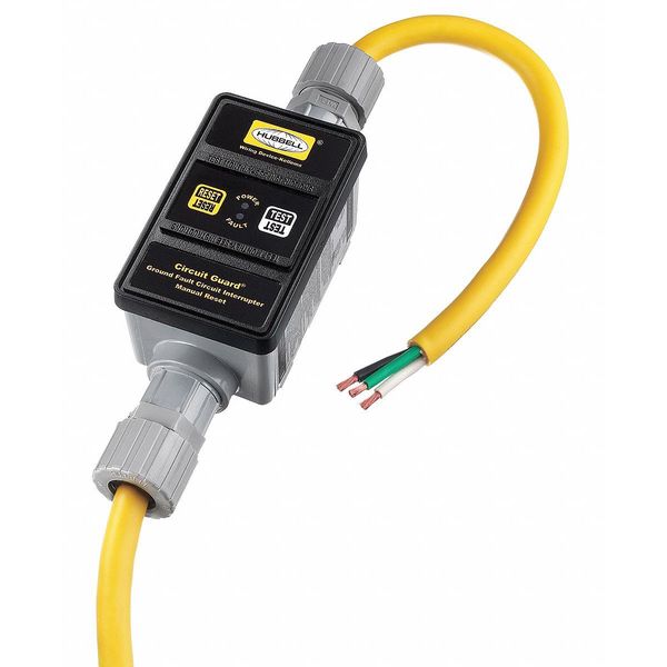 Line Cord GFCI, 6 ft., Ylw, 30A, 120/240VAC