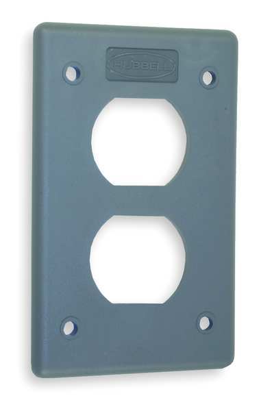 Duplex Opening Wall Plates, Number of Gangs: 1 Thermoplastic, Light Texture Finish, Gray