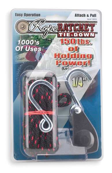 Rope Ratchet, Hook, 8 ft.L, Polypropylene