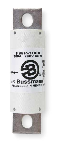 Semiconductor Fuse, Fast Acting, 100 A, FWP-A Series, 700V AC, 700V DC, 4-7/16