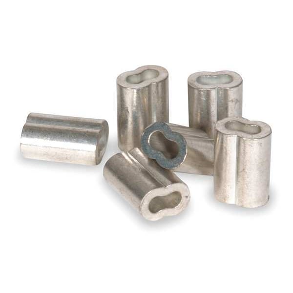 Wire Rope Sleeve, 1/16 In, Copper, PK25