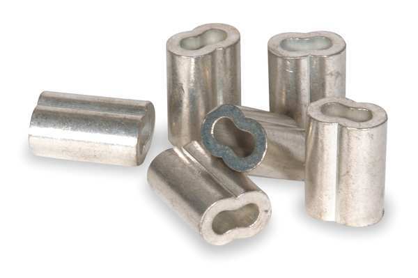 Wire Rope Sleeve, 1/16 In, Copper, PK25