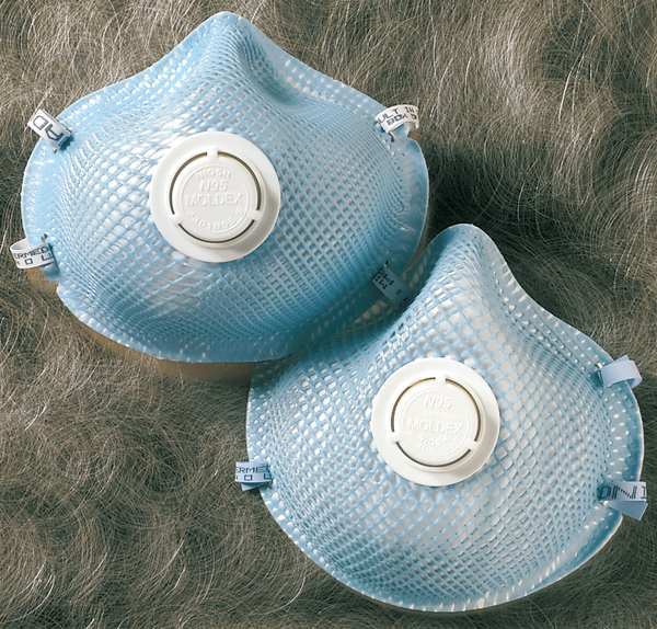 N95 Disposable Respirator w/ Valve, S, Blue, PK10