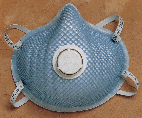 N95 Disposable Respirator, Molded, Dual Headstrap, Molded Nose Bridge, White, M/L, Pack of 20