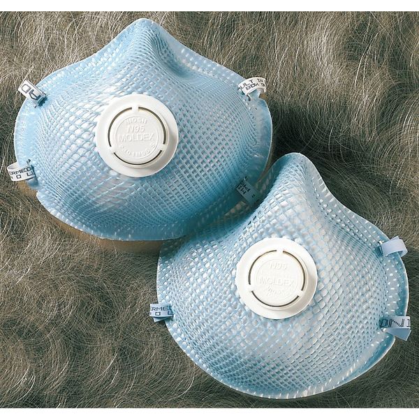 N95 Disposable Respirator, Molded, Dual Headstrap, Molded Nose Bridge, White, M/L, Pack of 20