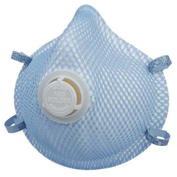N95 Disposable Respirator, Exhalation Valve, 2300 Series, Molded, Dual Headstrap, M/L, Pack of 10