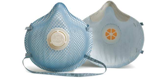 N95 Disposable Respirator, Exhalation Valve, 2300 Series, Molded, Dual Headstrap, M/L, Pack of 10