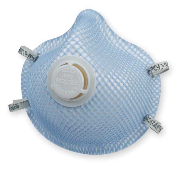 N95 Disposable Respirator w/ Valve, S, Blue, PK10